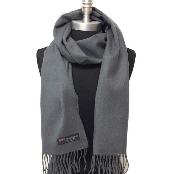 New Solid Gray 100% Cashmere Scarf